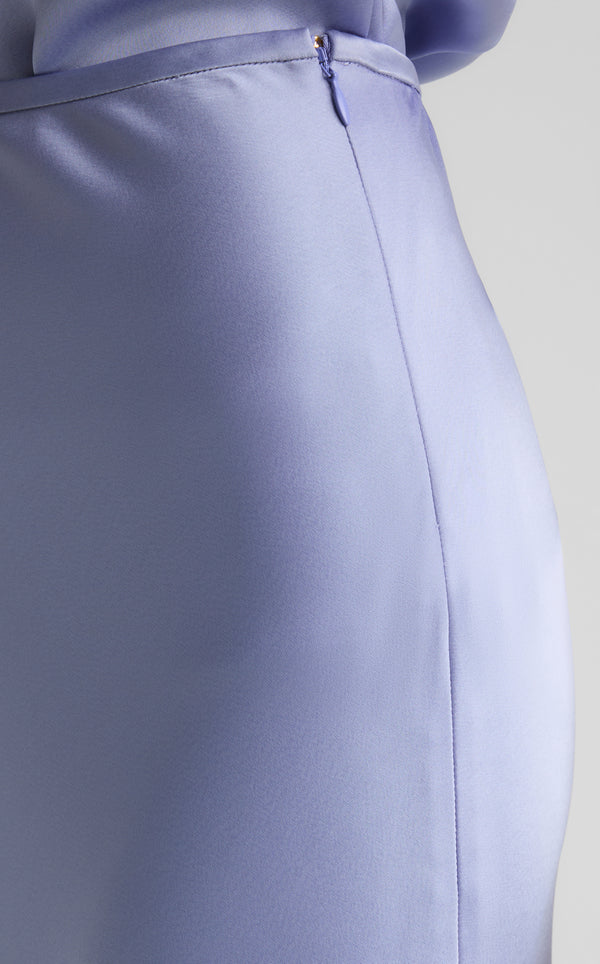 St. John Beverly Skirt In Liquid Satin IRIS