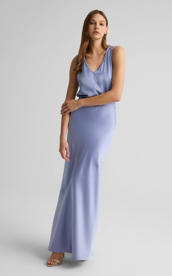 st. john Beverly Skirt in Liquid Satin IRIS