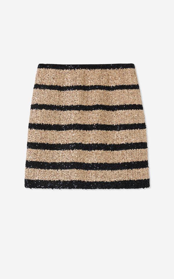 St. John Bonnie Skirt In Stripe Sequin Knit ECBT