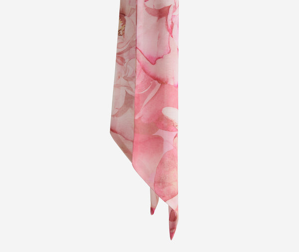 St. John Bridget Scarf In Peony Printed Silk SFPM