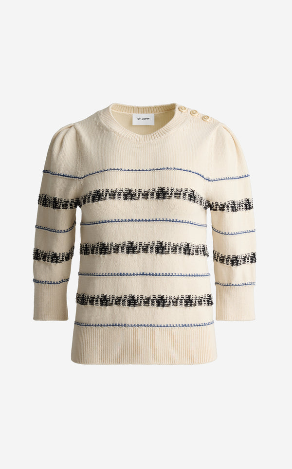 St. John Brielle Sweater In Brisé Cotton Knit ECBT