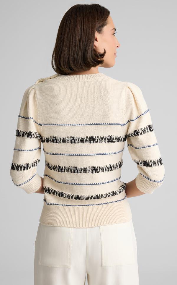 St. John Brielle Sweater In Brisé Cotton Knit ECBT