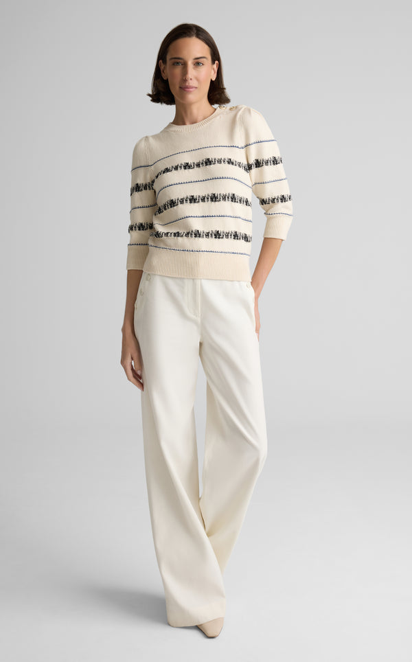 St. John Brielle Sweater In Brisé Cotton Knit ECBT