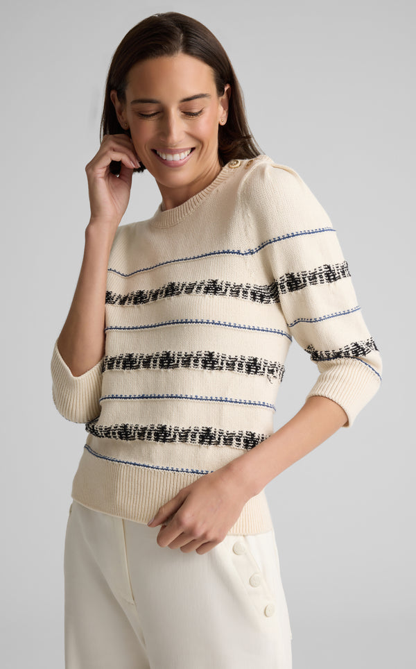 st. john Brielle Sweater in Brisé Cotton Knit ECBT