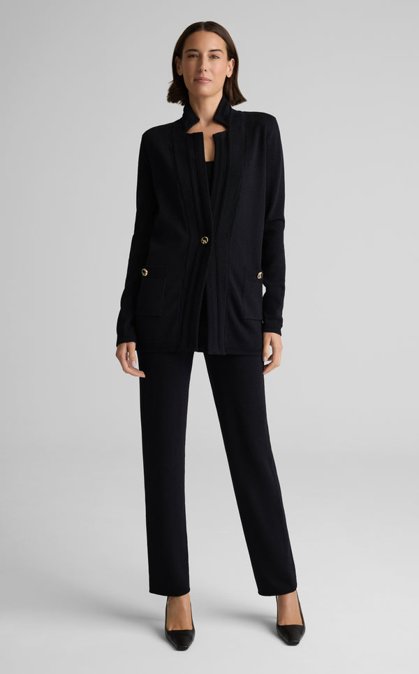 St. John Calista Jacket In Legacy Crepe Knit BK00