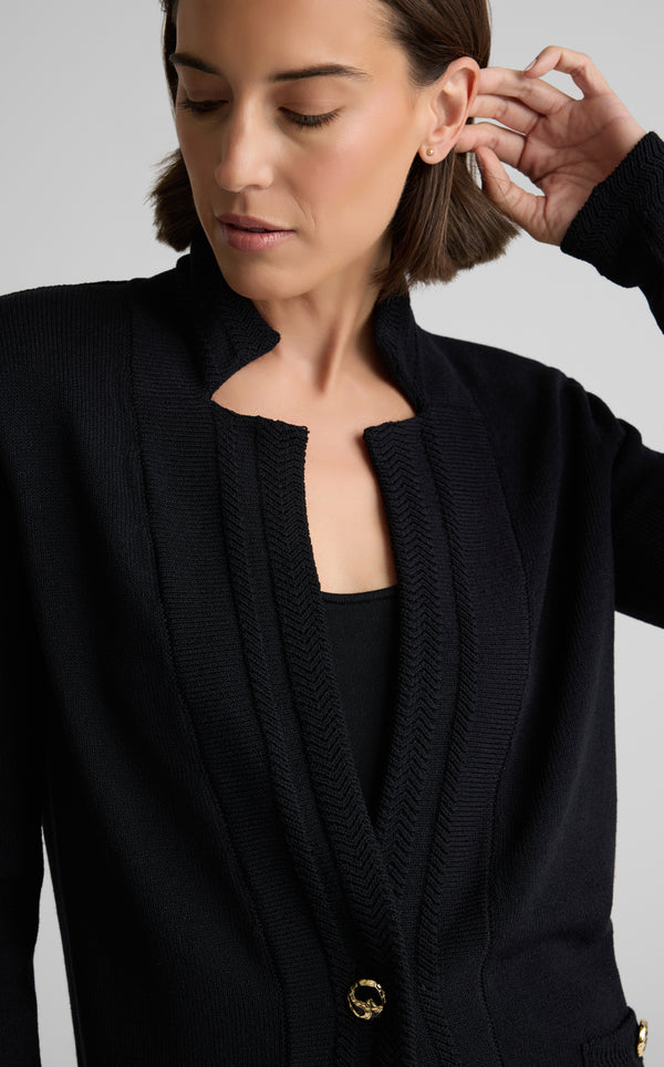 St. John Calista Jacket In Legacy Crepe Knit BK00