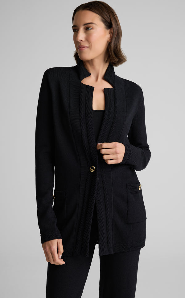 st. john Calista Jacket in Legacy Crepe Knit BK00