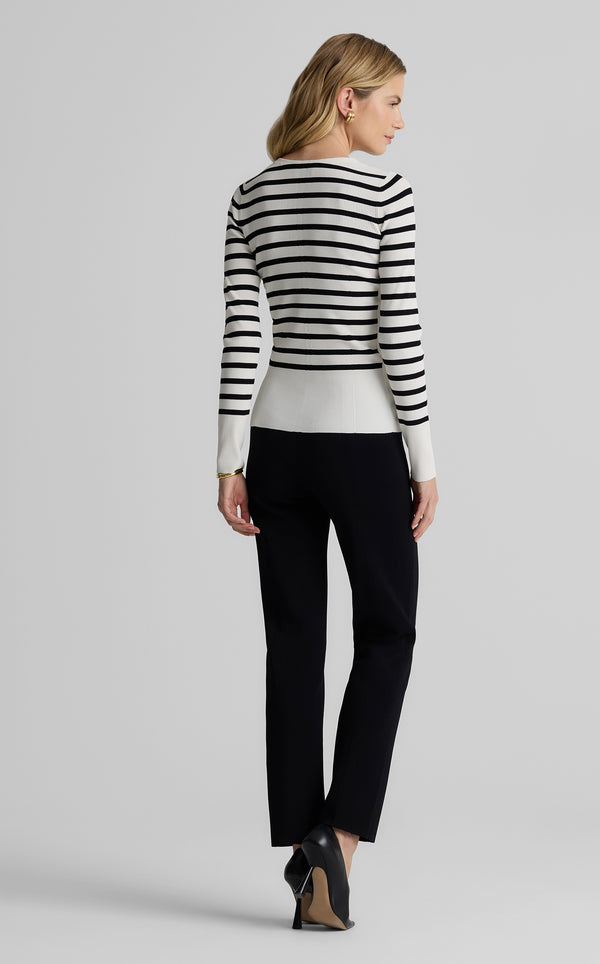 St. John Cassidy Sweater In Striped Knit ECBT