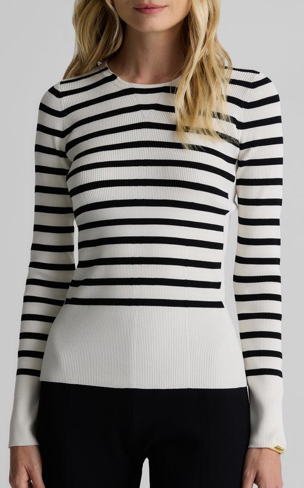 St. John Cassidy Sweater In Striped Knit ECBT