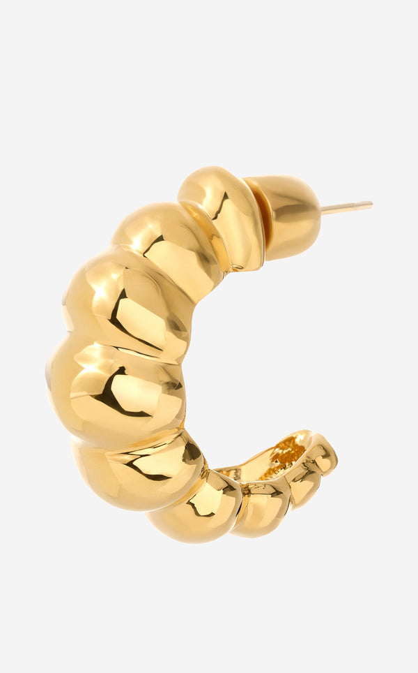 St. John Christina Caruso Tufted Hoop Earring GD00