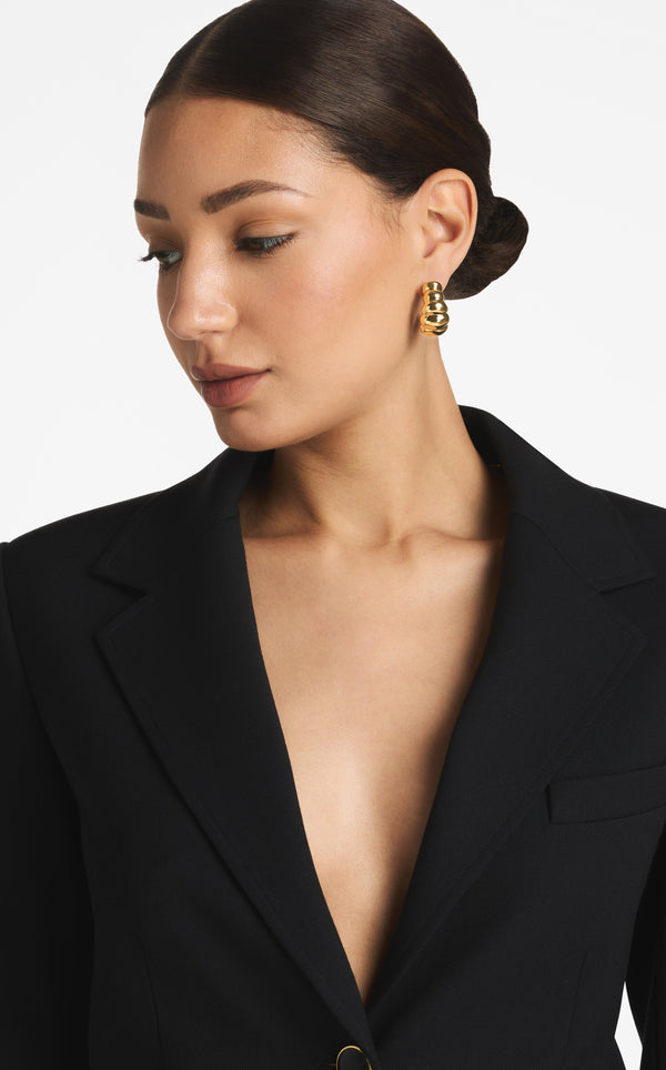 St. John Christina Caruso Tufted Hoop Earring GD00