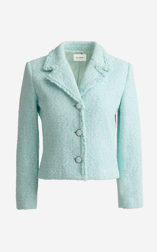 St. John Clara Jacket In Canyon Tweed AQUA