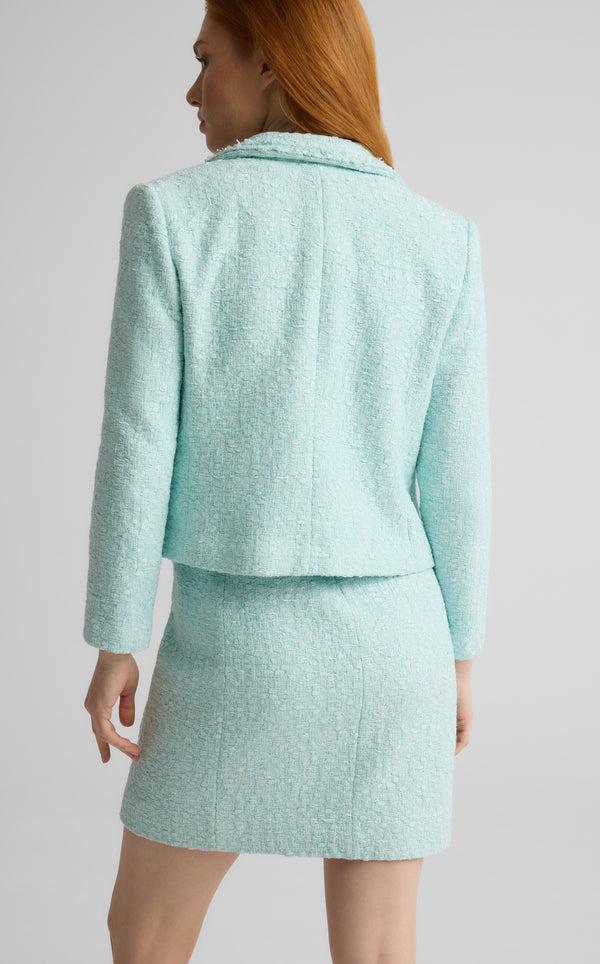 St. John Clara Jacket In Canyon Tweed AQUA