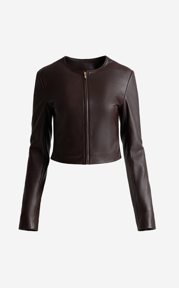 St. John Clarissa Jacket In Nappa Leather MAHG