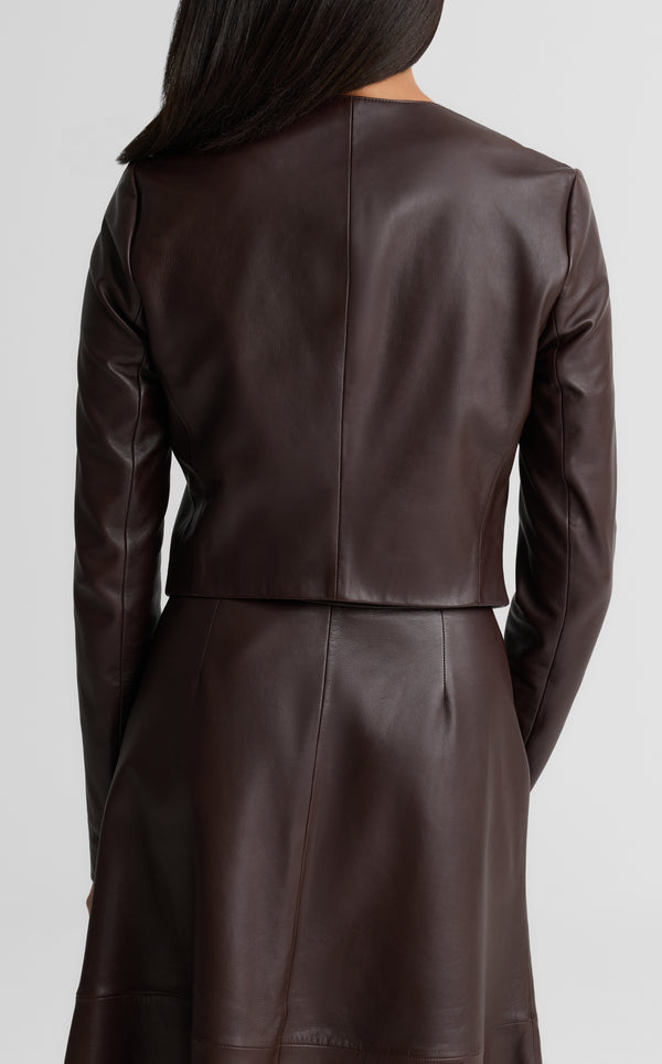 St. John Clarissa Jacket In Nappa Leather MAHG