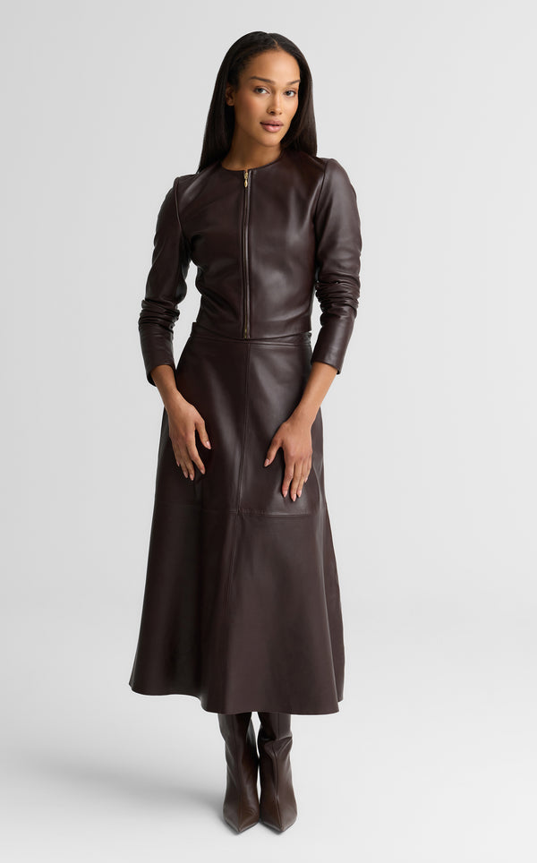 St. John Clarissa Jacket In Nappa Leather MAHG