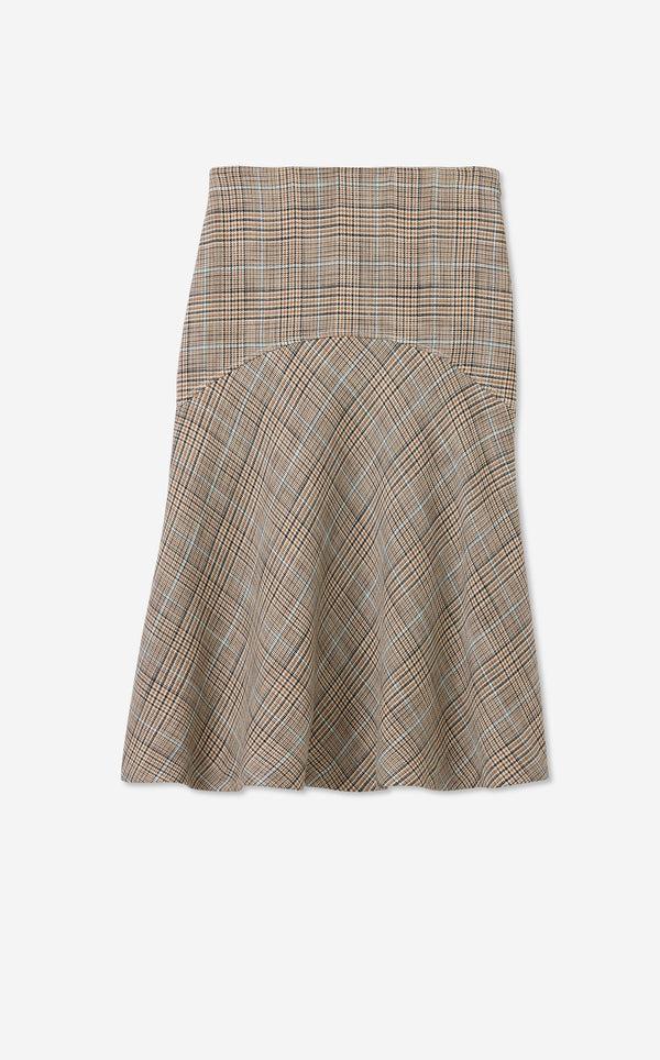 St. John Collins Skirt In Stretch Plaid CEEM