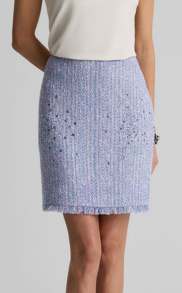 St. John Darcy Skirt In Monroe Tweed LVBM