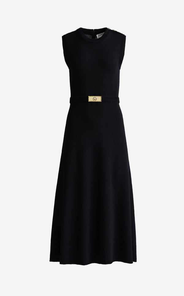 St. John Darlene Dress In Legacy Crepe Knit BK00