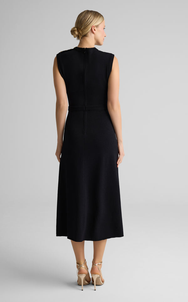 St. John Darlene Dress In Legacy Crepe Knit BK00
