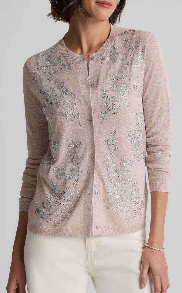 St. John Dawn Cardigan In Embellished Knit PWRS