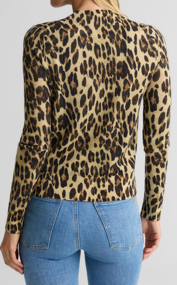 St. John Dawn Cardigan In Leopard Print Knit BRLT