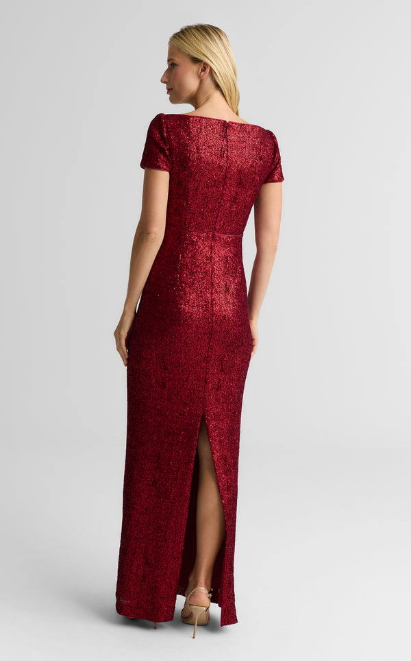 St. John Delia Gown In Velvet Sequin BORX