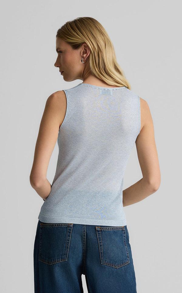 St. John Diana Shell In Metallic Knit BULG