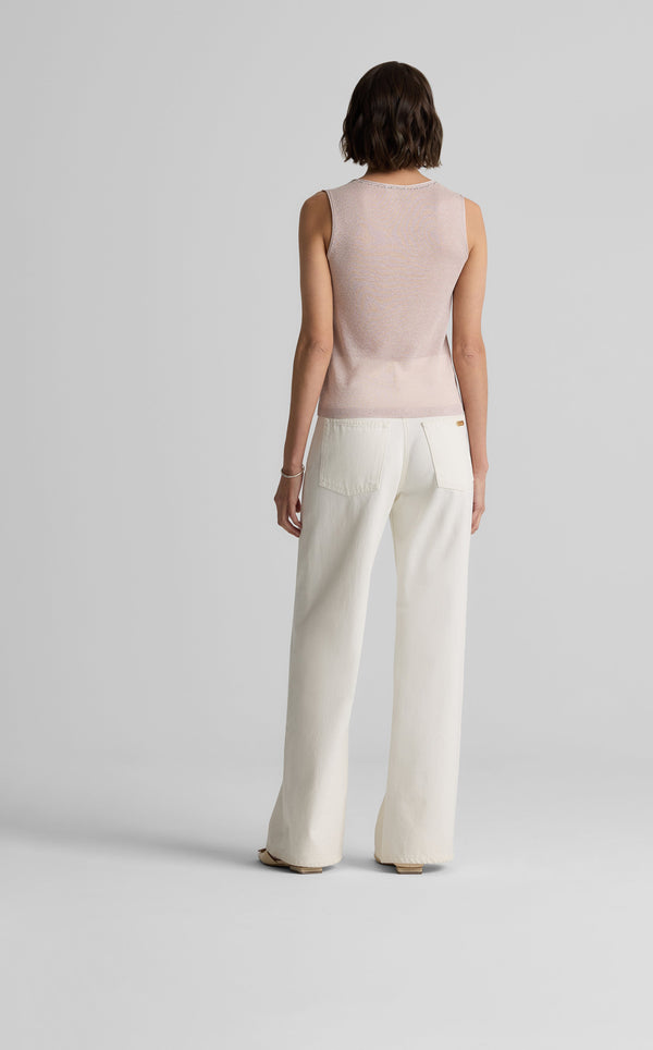 St. John Diana Shell In Metallic Knit PWRS