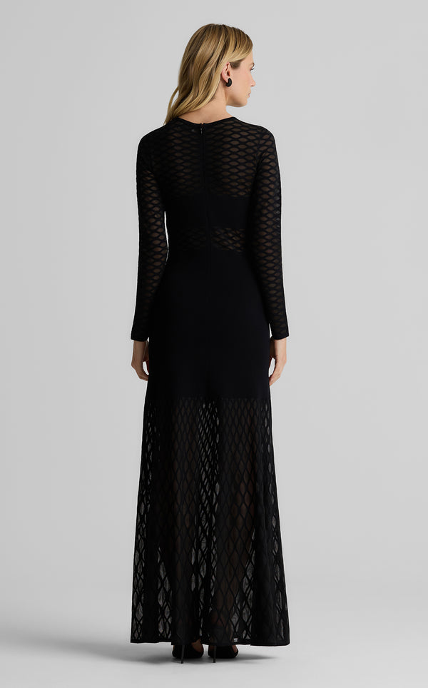 St. John Dina Gown In Diamond Knit BK00