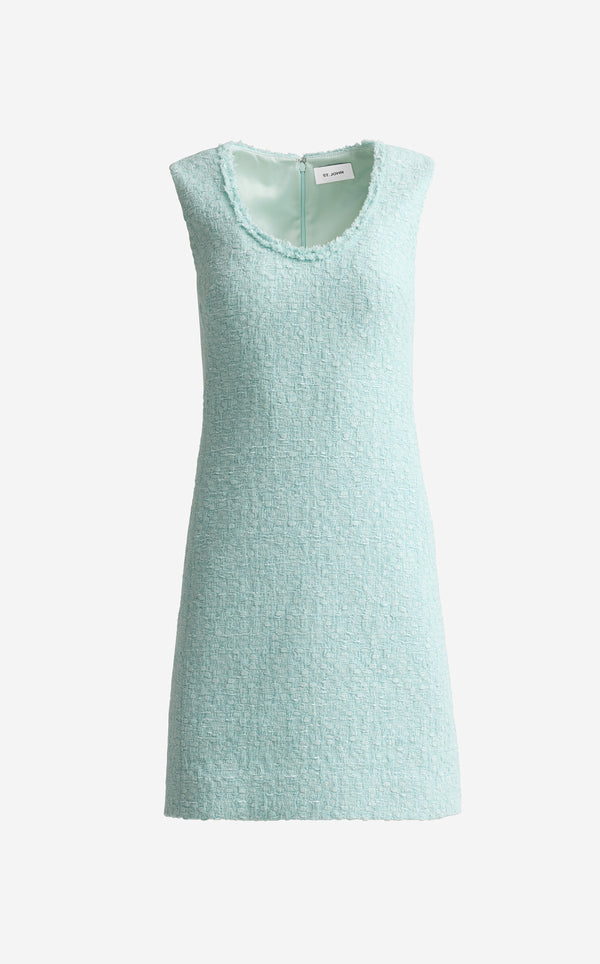 St. John Dorene Dress In Canyon Tweed AQUA