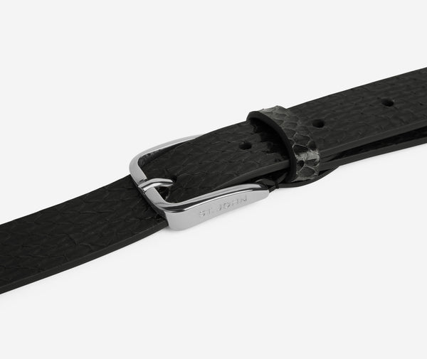 St. John Double Buckle Wrap Belt BKGM