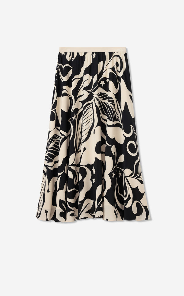 St. John Eden Skirt In Leaf Print ECBT