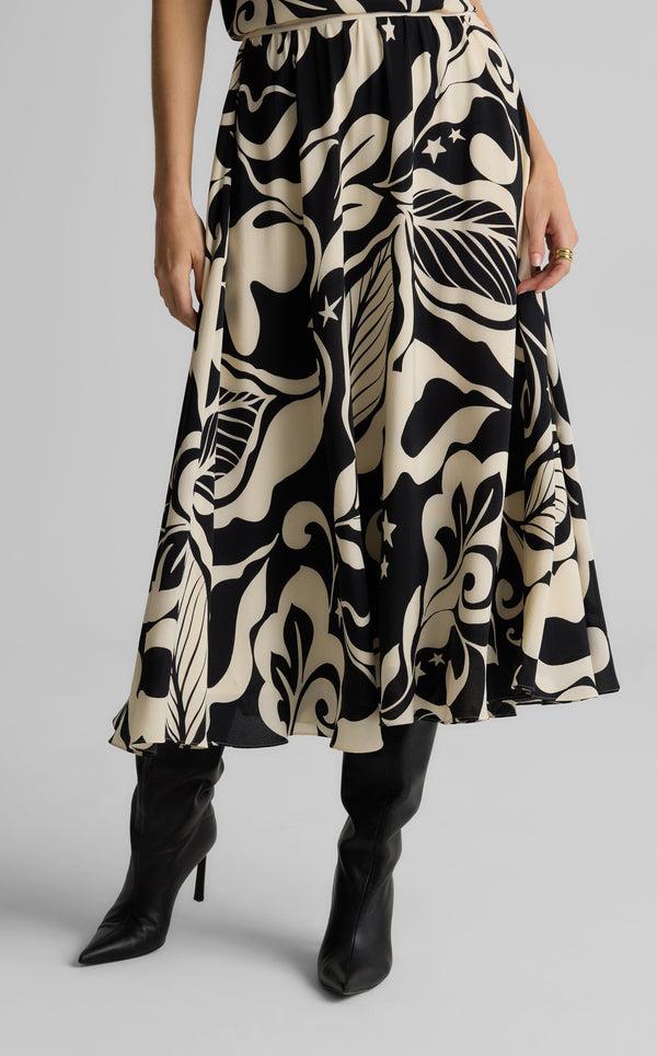 St. John Eden Skirt In Leaf Print ECBT
