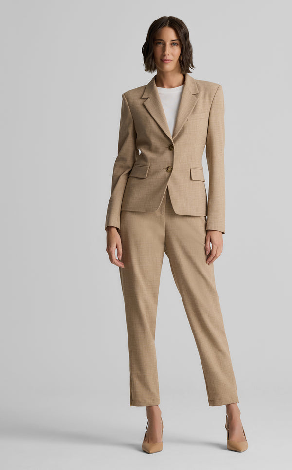 St. John Elise Pant In Stretch Plaid Suiting AHGM