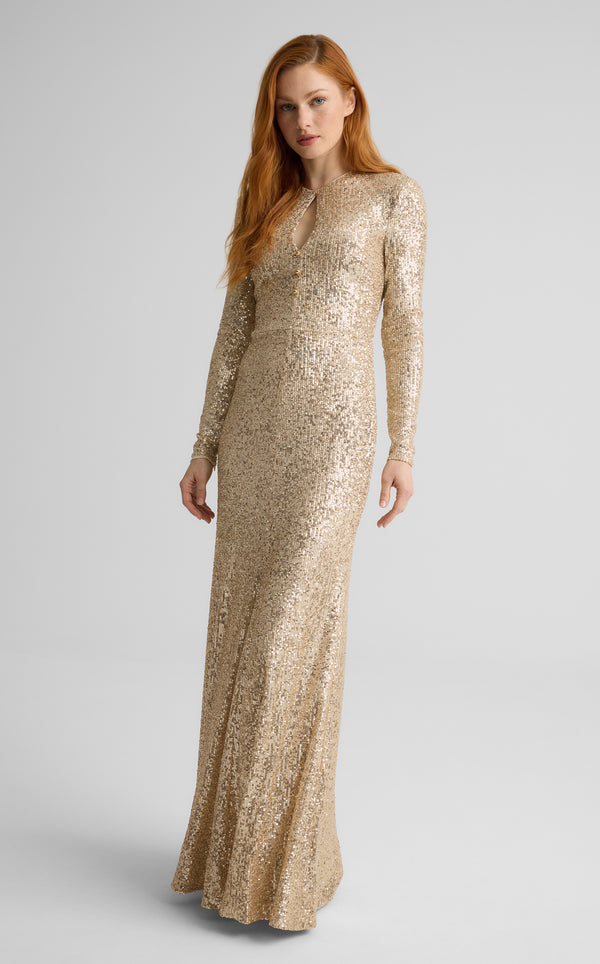 st. john Emilia Gown in Stretch Paillette ECGD