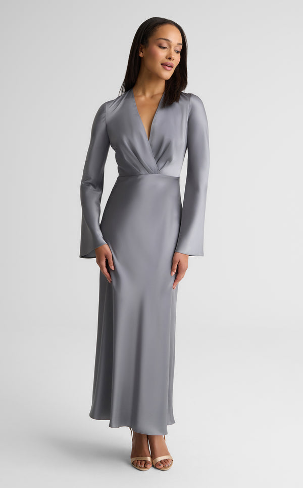 st. john Faith Dress In Liquid Satin PEWT