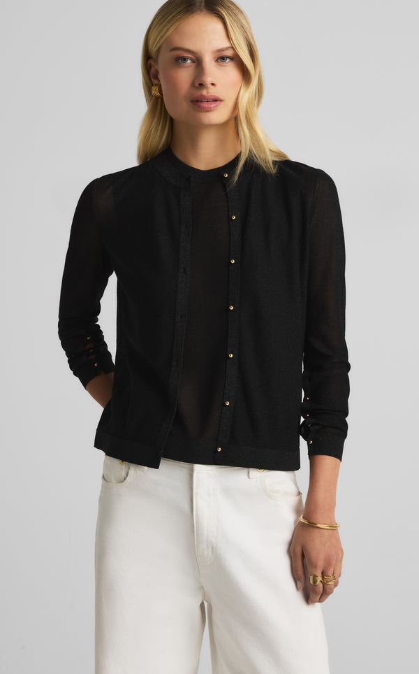 St. John Fine Lurex Cardigan BK00