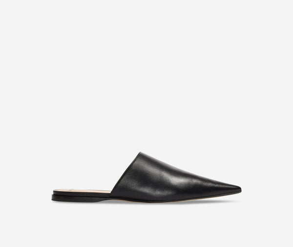 St. John Flat Leather Mule BK00