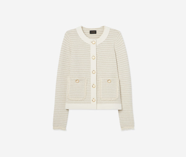 St. John Fringe Knit Short Jacket EC00