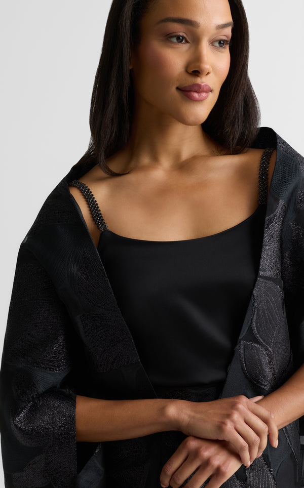 St. John Georgia Wrap In Floral Organza BK00