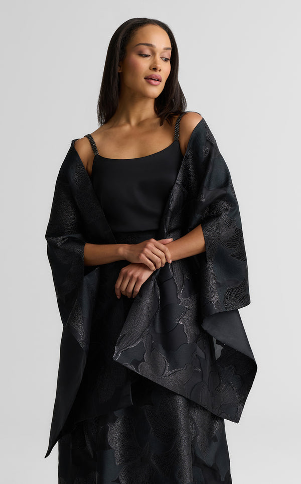 st. john Georgia Wrap In Floral Organza BK00