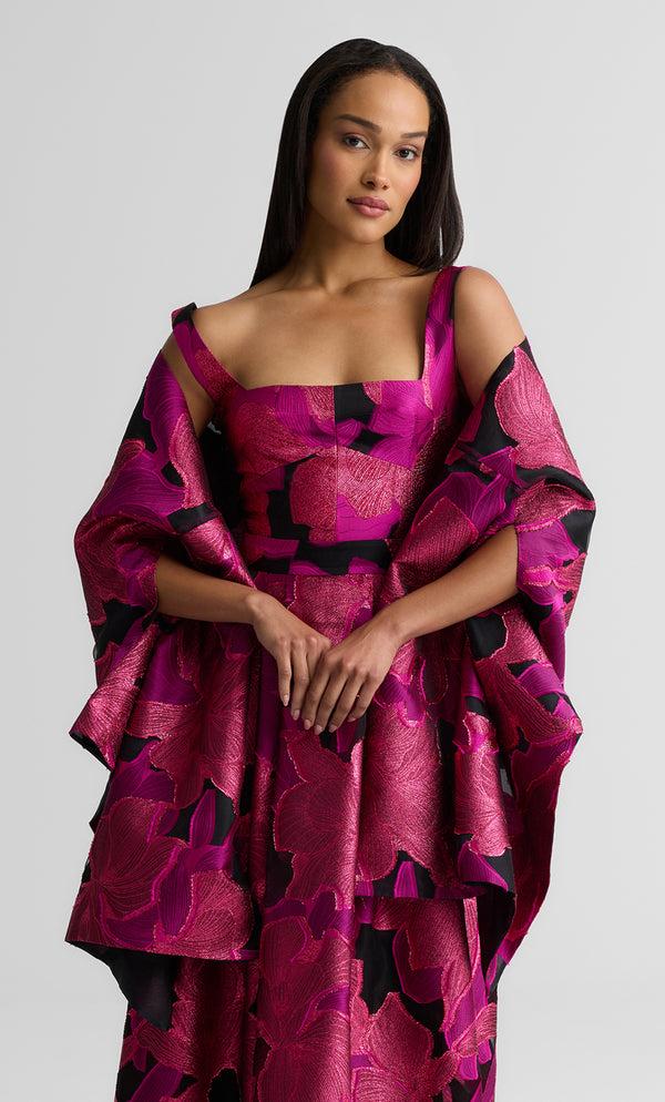 st. john Georgia Wrap In Floral Organza HTPK