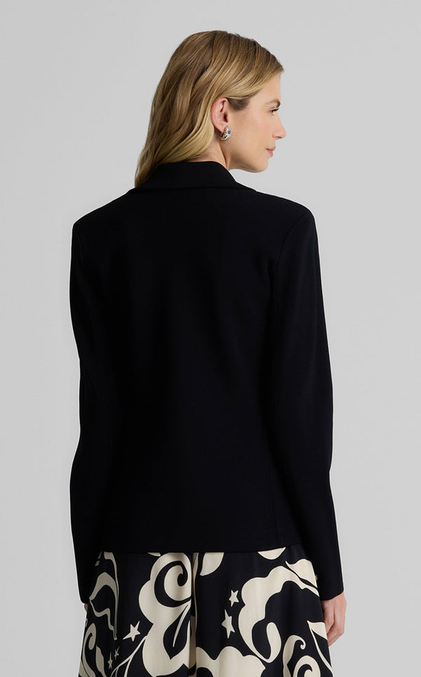 St. John Harper Jacket In Santa Roma Knit BKBK