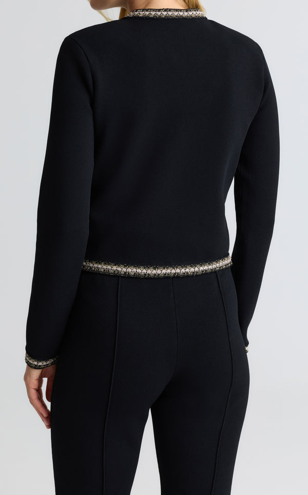 St. John Helen Jacket In Santa Roma Knit BKGD