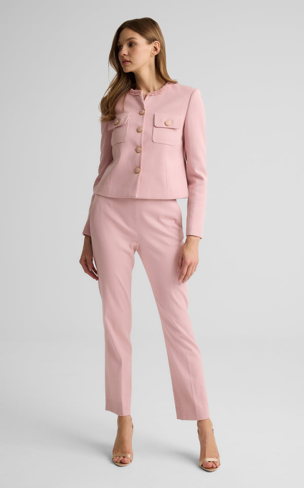 St. John Isabel Pant In Stretch Twill Suiting PINK