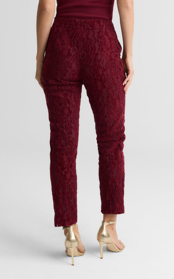 St. John Isabel Pant In Velvet Floral Lace BORX