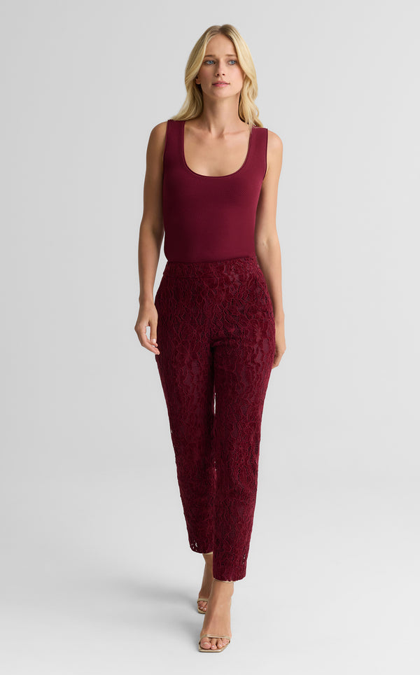 st. john Isabel Pant In Velvet Floral Lace BORX