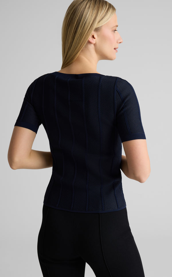 St. John Jackie Sweater In Open Rib Knit NV00