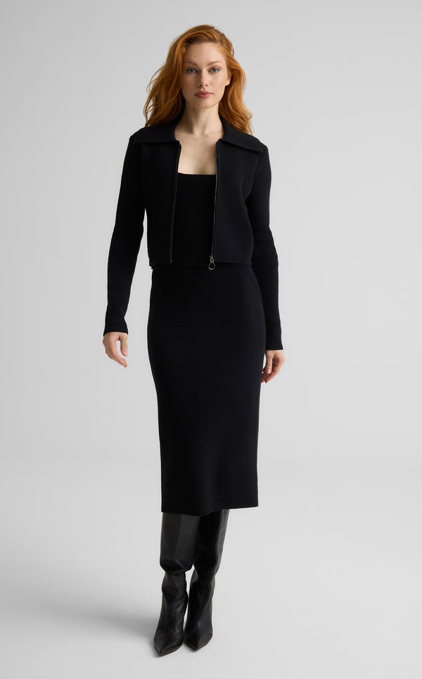 st. john Jasmine Cardigan in Redondo Rib Knit BK00